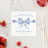 Sie wackelt ihre Vierzig auf! Blue Bow Birthday Serviette (Beispiel)