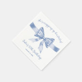 Sie wackelt ihre Vierzig auf! Blue Bow Birthday Serviette (Ecke)