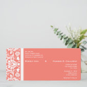 Sie wählen Farbe - als KorallenDamast-Hochzeit dar Einladung (Stehend Vorderseite)