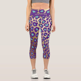 SIE WÄHLEN Farben auf Gold Cheetah Print Capri Leggings
