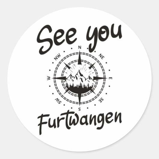 Sie wandern Furtwangen Deutschland Urlaub Ski Com Runder Aufkleber (Vorderseite)