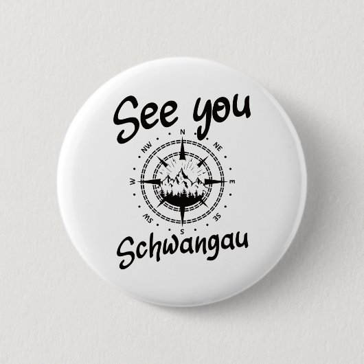 Sie wandern Schwangau Deutschland Urlaub Ski Comp Button (Vorderseite)
