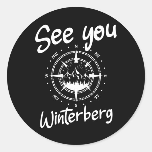 Sie wandern Winterberg Deutschland Urlaub Ski Com Runder Aufkleber (Vorderseite)