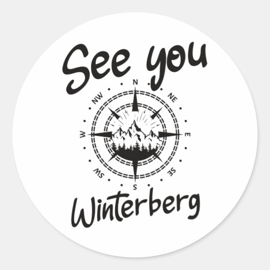 Sie wandern Winterberg Deutschland Urlaub Ski Com Runder Aufkleber (Vorderseite)
