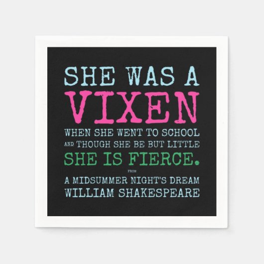 SIE WAR EIN VIXEN Cocktail Napkins Serviette (Vorderseite)