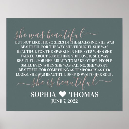 Sie war ein wunderschönes personalisiertes Geschen Poster (Vorne)