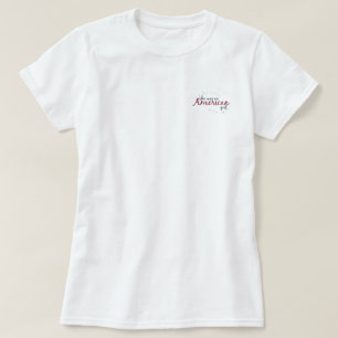 Sie war eine amerikanische Mädchentasche T-Shirt