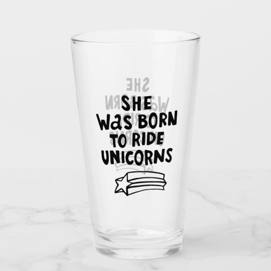 Sie war geboren, Unicorns zu reiten Glas (Vorderseite)