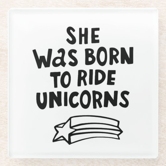 Sie war geboren, Unicorns zu reiten Glasuntersetzer (Vorderseite)