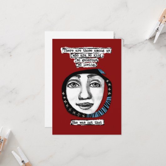 Sie war nicht so Grußkarten Karte (Vorderseite/Rückseite Beispiel)