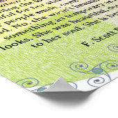 Sie war schön === F. Scott Fitzgerald Zitat Poster (Ecke)