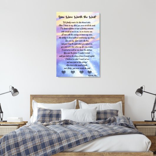 Sie waren die Wartezeit Stretched- Canvas Print/ Leinwanddruck (Insitu (Schlafzimmer))