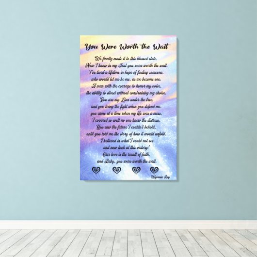 Sie waren die Wartezeit Stretched- Canvas Print/ Leinwanddruck (Insitu (Holzboden))