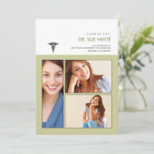 Sie waren gerahmt Caduceus Medical Abschluss Einladung (Stehend Vorderseite)