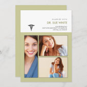 Sie waren gerahmt Caduceus Medical Abschluss Einladung (Vorne/Hinten)