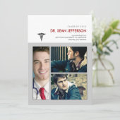 Sie waren gerahmt Caduceus Medical Abschluss Einladung (Stehend Vorderseite)