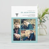 Sie waren gerahmt Caduceus Medical Abschluss Einladung (Stehend Vorderseite)