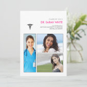 Sie waren gerahmt Caduceus Medical Abschluss Inv Einladung (Stehend Vorderseite)