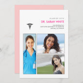 Sie waren gerahmt Caduceus Medical Abschluss Inv Einladung (Vorne/Hinten)