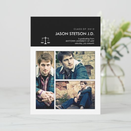 Sie waren gerahmten Abschluss Einladung (Stehend Vorderseite)