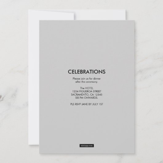 Sie waren gerahmten Abschluss Einladung (Rückseite)