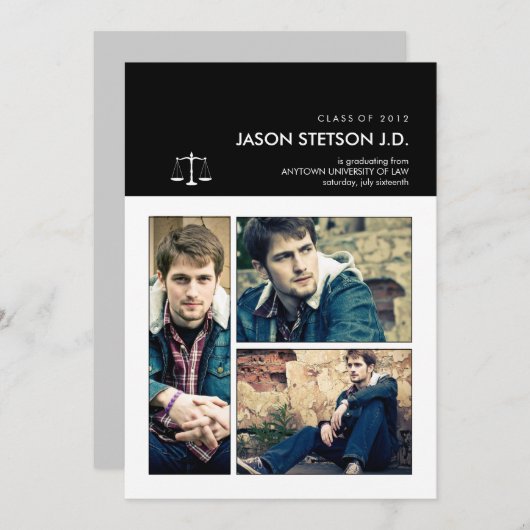 Sie waren gerahmten Abschluss Einladung (Vorne/Hinten)