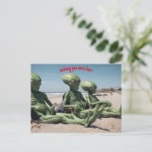 Sie wären hier Außerirdischen am Strand Postkarte (Stehend Vorderseite)