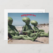 Sie wären hier Außerirdischen am Strand Postkarte (Vorne/Hinten)