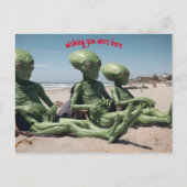 Sie wären hier Außerirdischen am Strand Postkarte (Vorderseite)