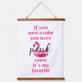 Sie waren pink. wandteppich mit holzrahmen