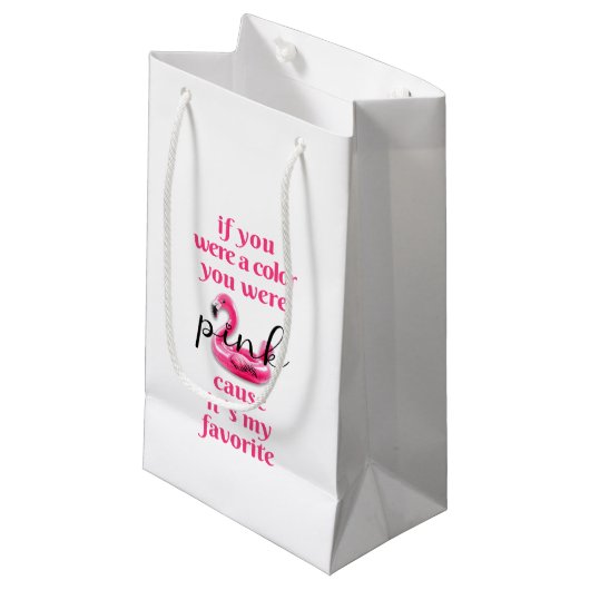 Sie waren rosa - Geschenktasche Kleine Geschenktüte (Vorderseite Schrägansicht)