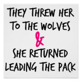 Sie warfen sie auf das Wolfsposter Poster (Vorderseite)