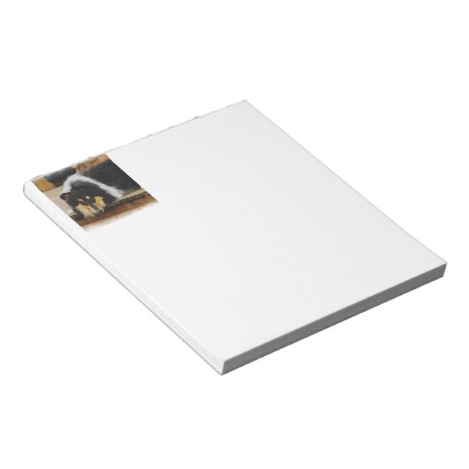 Sie wartet Tri Color Collie Notizblock (angewinkelt)