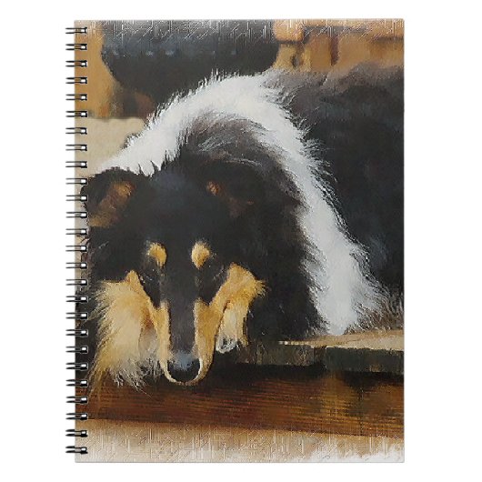 Sie wartet Tri Color Collie Notizblock (Vorderseite)
