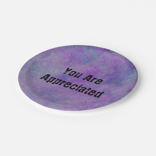 Sie werden als Abstrakter Lila Mitarbeiter geschät Pappteller (Schrägansicht)