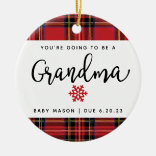 Sie werden die Ankündigung der Großmutter-Schwange Keramik Ornament