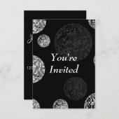 Sie werden - Disco-Bälle eingeladen Einladung (Vorne/Hinten)