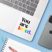 Sie werden geliebt aufkleber (Laptop mit iPhone)