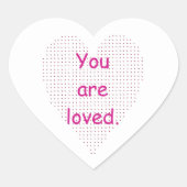 Sie werden geliebt, Pointillismus Herzklammern Herz-Aufkleber (Vorderseite)