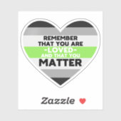 Sie werden geliebt You Materie (Agender Fahne Herz Aufkleber (Blatt)