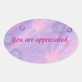 Sie werden geschätzt, rosa lila Bläschen Aufkleber
