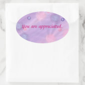 Sie werden geschätzt, rosa lila Bläschen Aufkleber (Tasche)