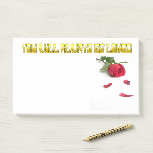 Sie werden immer geliebt post-it klebezettel (Auf Schreibtisch)