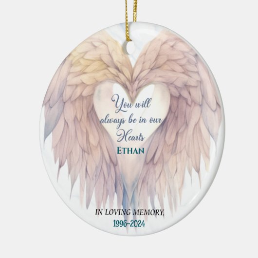 Sie werden immer in unserem Herzen sein Keramik Ornament (Links)