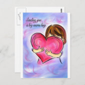 Sie werden in einer warmen Umarmung begleitet. Postkarte (Vorne/Hinten)