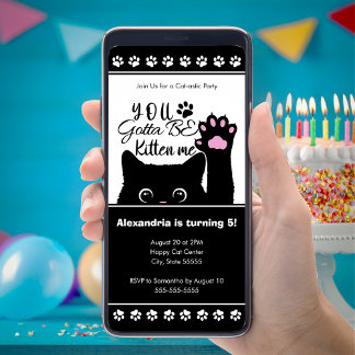 Sie werden Kitten Me Digital Geburtstagseinladung Save The Date