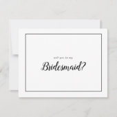 Sie werden meine Bridesmaid sein, ein Minimalistis Mitteilungskarte (Vorderseite)
