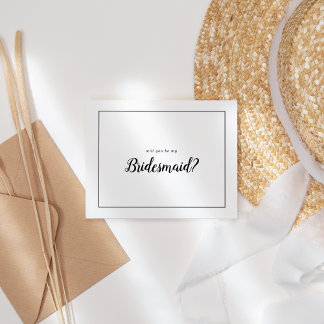Sie werden meine Bridesmaid sein, ein Minimalistis Mitteilungskarte