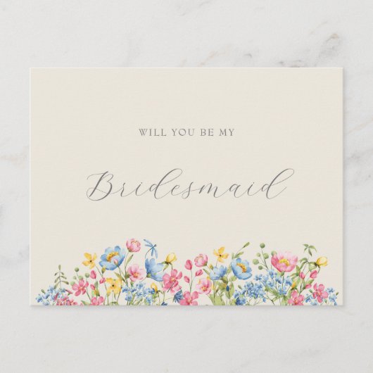 Sie werden meine Bridesmaid-Vorschlagskarte sein Einladungspostkarte (Vorderseite)