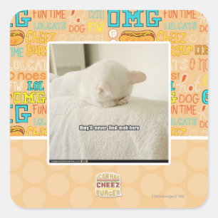 Sie werden mich hier nie finden quadratischer aufkleber